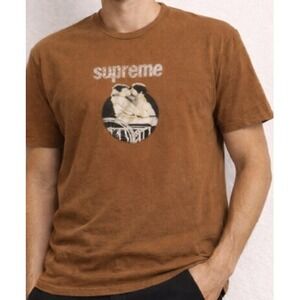 Supreme Kiss Tee Brown Graphic T-Shirt Mens XL Cotton Short Sleeve Skateboarding